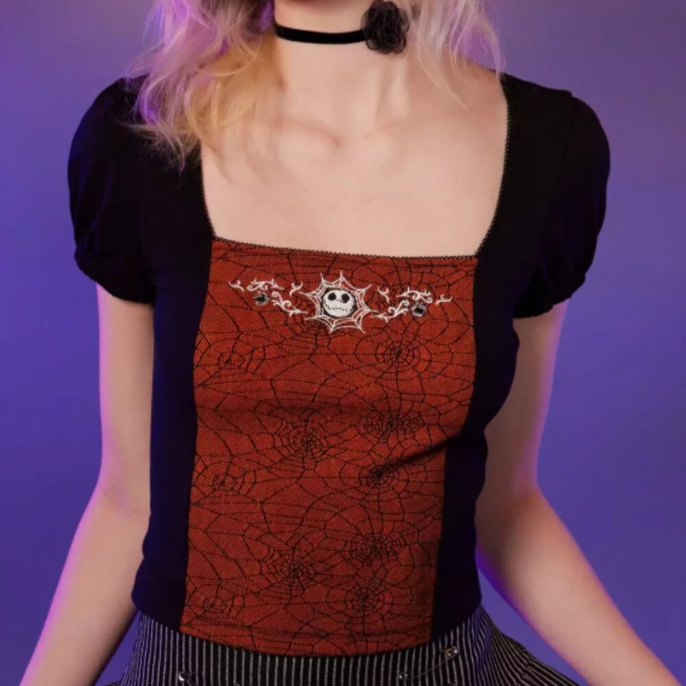 Her Universe The Nightmare Before Christmas Spiderweb Girls Top